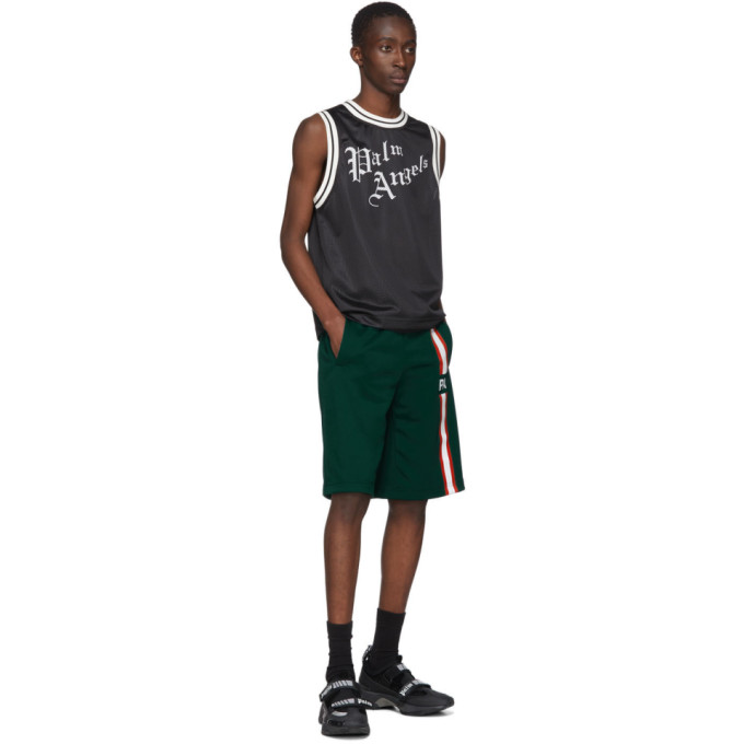 Palm Angels Logo Print Basketball Jersey In Black