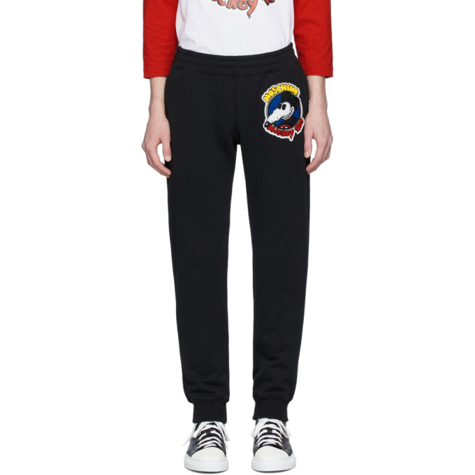 MOSCHINO MOSCHINO BLACK CHINESE NEW YEAR MICKEY RAT LOUNGE PANTS