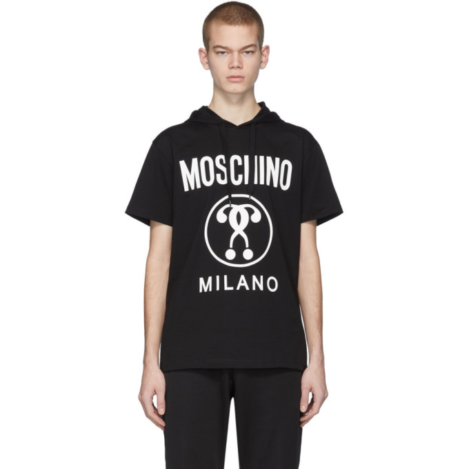 MOSCHINO MOSCHINO GREY LOGO HOODED T-SHIRT