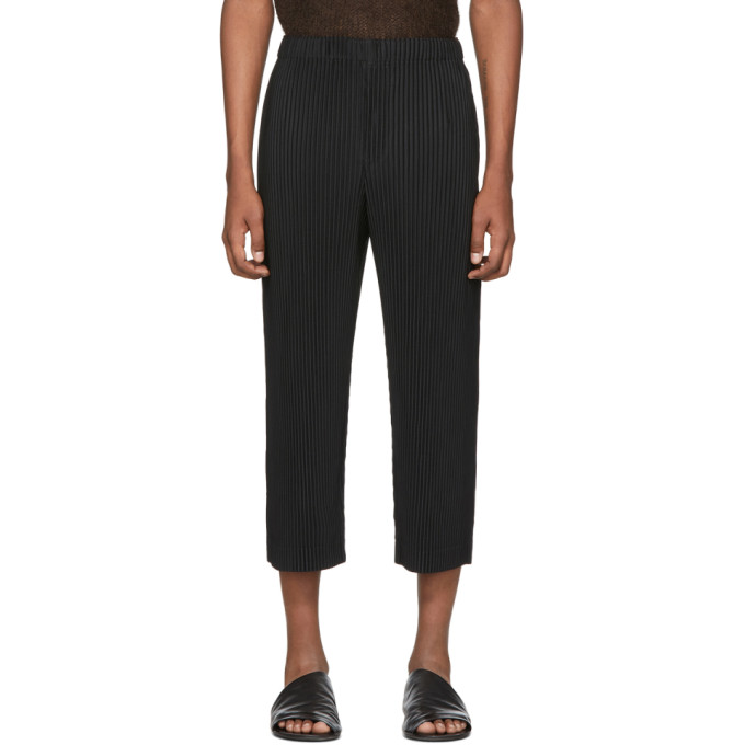 Issey Miyake Homme Plisse Black Mc December Cropped Trousers In 15 ...