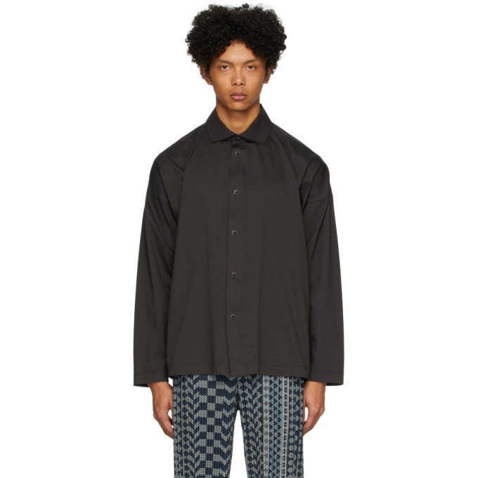 ISSEY MIYAKE HOMME PLISSE ISSEY MIYAKE GREY JERSEY SHIRT