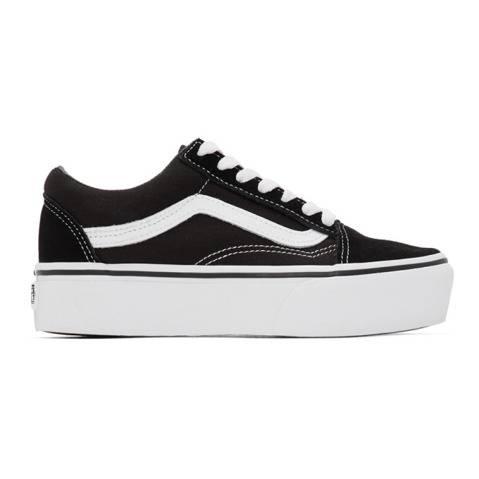 black vans with a white stripe