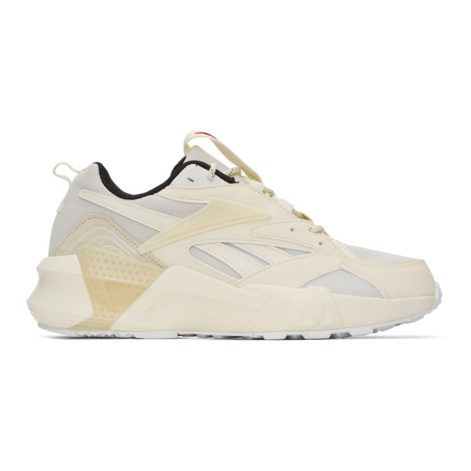 reebok white aztrek double leather sneakers