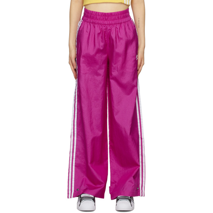 pink satin adidas pants