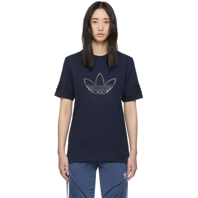 adidas Originals Navy Outline Trefoil T Shirt