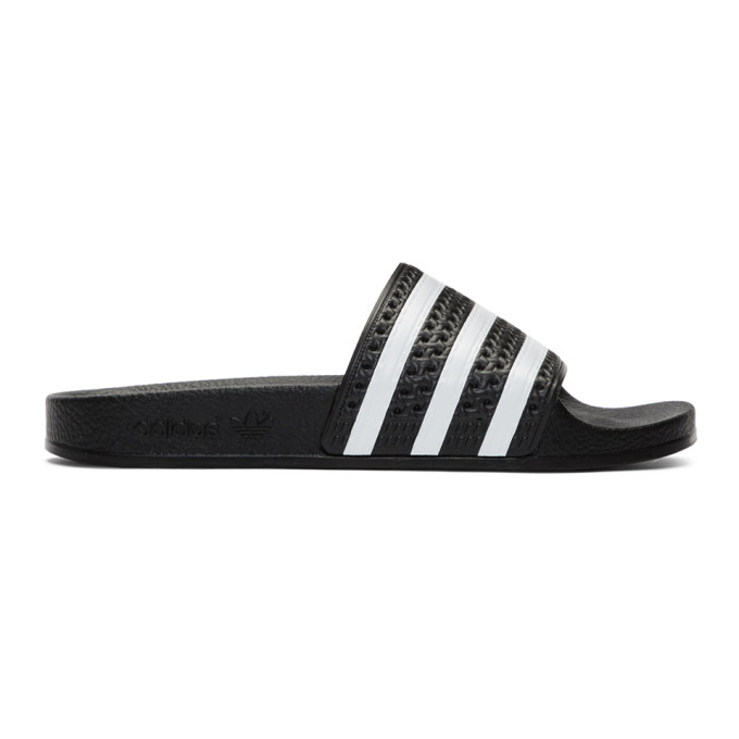 adidas Originals Black and White Adilette Slides