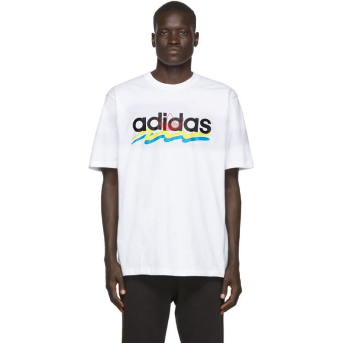 adidas Originals White Brush Stroke T Shirt