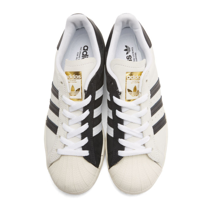 ADIDAS ORIGINALS White & Black Superstar Sneakers