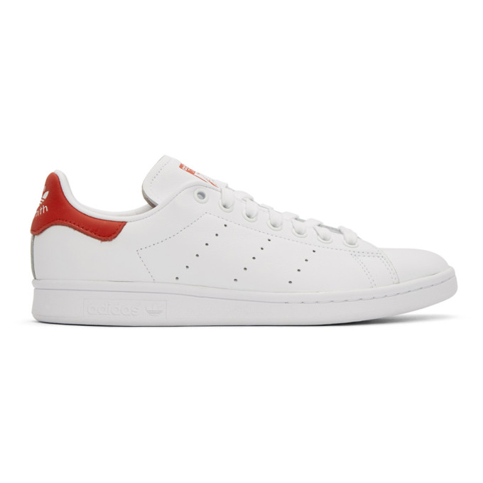 ADIDAS ORIGINALS White & Red Stan Smith Sneakers