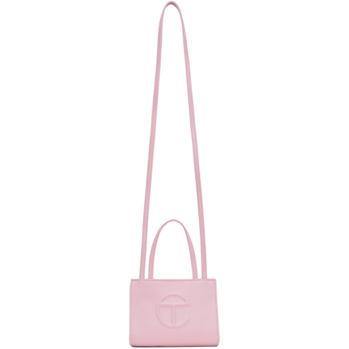 telfar small bubblegum pink shopping bolsa