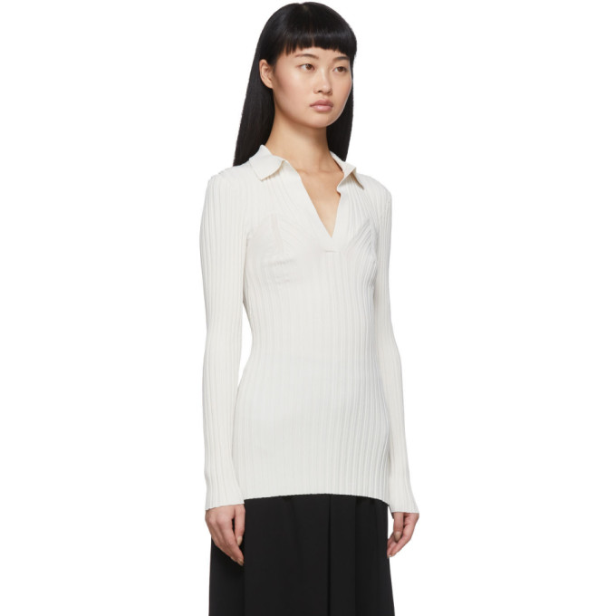 TOTÊME TOTEME WHITE KNIT ARRADON POLO