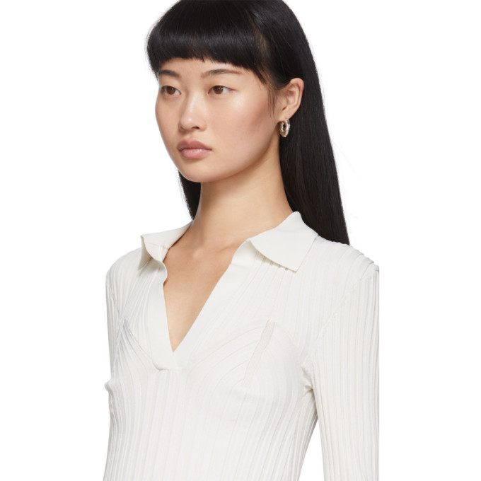 TOTÊME TOTEME WHITE KNIT ARRADON POLO