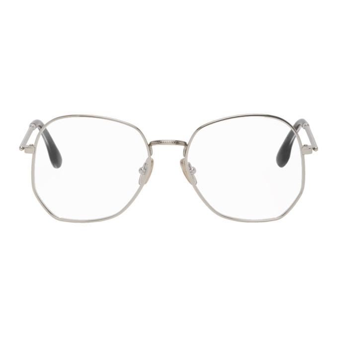 VICTORIA BECKHAM VICTORIA BECKHAM SILVER OVERSIZED ANGULAR GLASSES