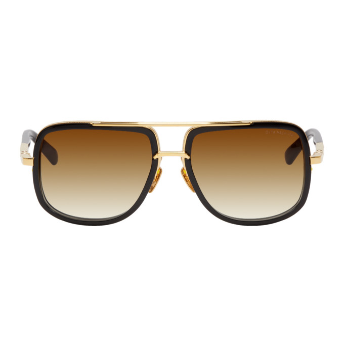 Dita Black And Gold Mach-one Sunglasses In Blackgh18k