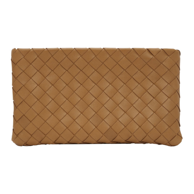 BOTTEGA VENETA BOTTEGA VENETA TAN SMALL INTRECCIATO POUCH