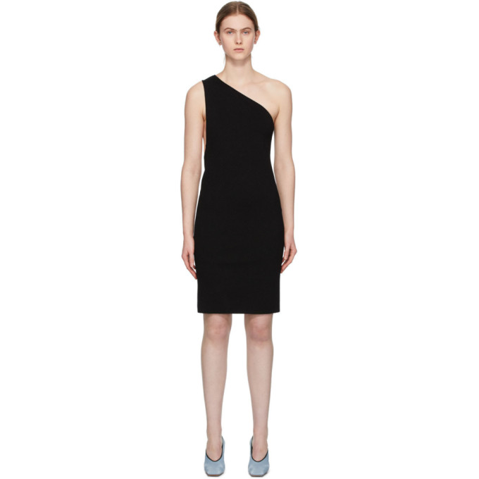 BOTTEGA VENETA BOTTEGA VENETA BLACK ONE-SHOULDER DRESS