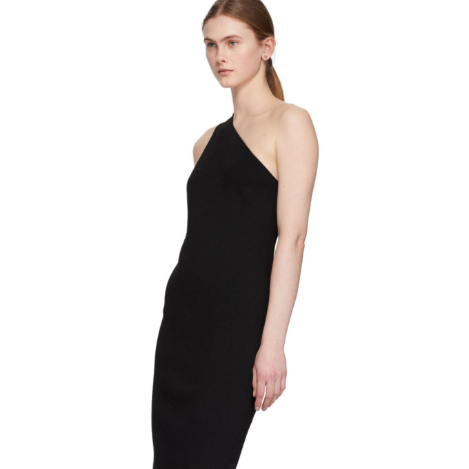 BOTTEGA VENETA BOTTEGA VENETA BLACK ONE-SHOULDER DRESS