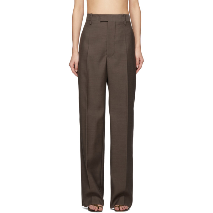 BOTTEGA VENETA Brown Wool Travel Trousers