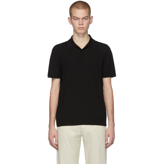 Bottega Veneta Black Knit Logo Polo