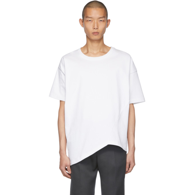 BOTTEGA VENETA BOTTEGA VENETA WHITE ASYMMETRIC T-SHIRT