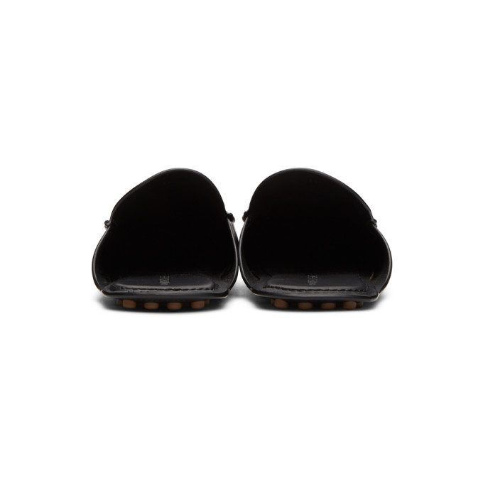 BOTTEGA VENETA BOTTEGA VENETA BLACK INTRECCIATO OPEN BACK LOAFERS