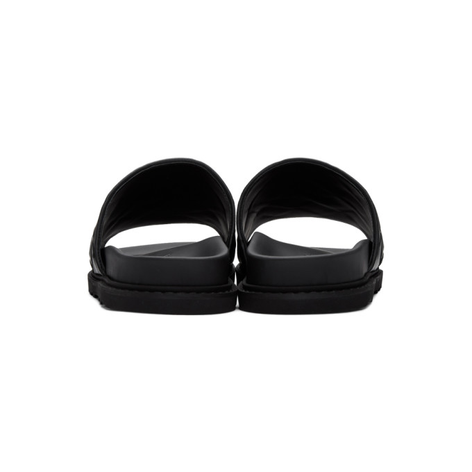 BOTTEGA VENETA BOTTEGA VENETA BLACK INTRECCIATO POOL SLIDES