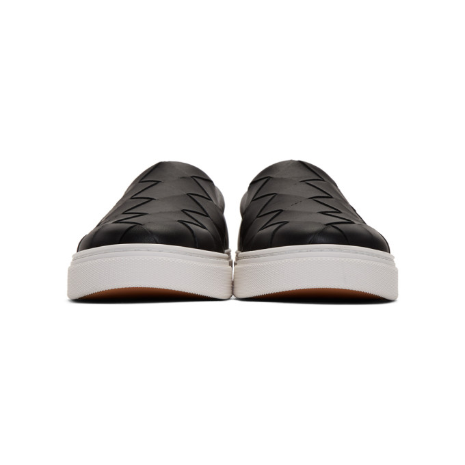 BOTTEGA VENETA BOTTEGA VENETA BLACK MAXI INTRECCIATO SLIP-ON SNEAKERS
