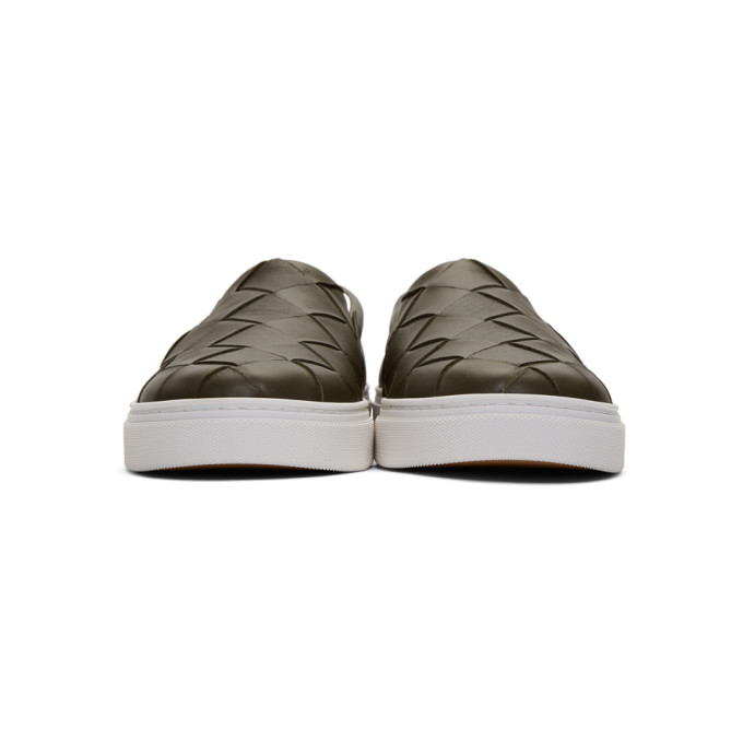 BOTTEGA VENETA BOTTEGA VENETA GREEN MAXI INTRECCIATO SLIP-ON SNEAKERS
