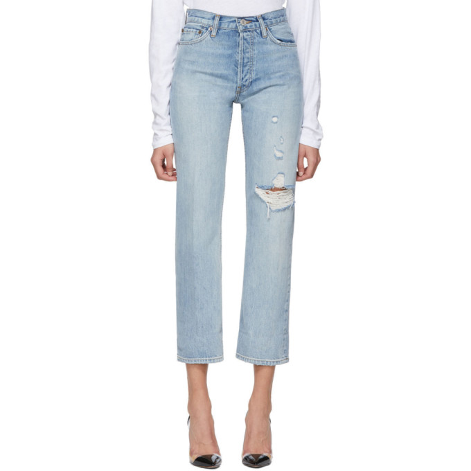 redone straight leg jeans