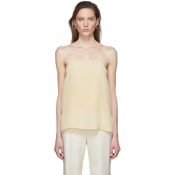 Click to view more detailed imagery on our partner's website Julia Jentzsch Yellow Silk Tula Tank Top In Vanilla