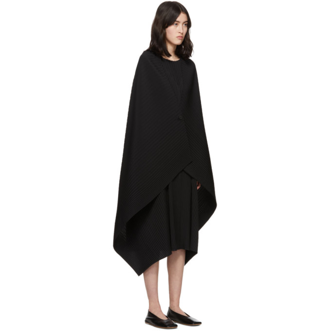 ISSEY MIYAKE ISSEY MIYAKE BLACK CUDDLE PLEATS DRESS
