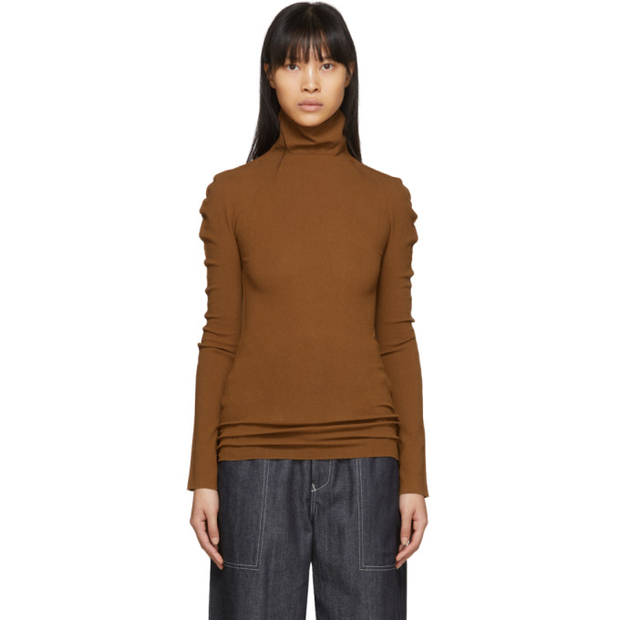 ISSEY MIYAKE ISSEY MIYAKE BROWN BAGUETTE TURTLENECK