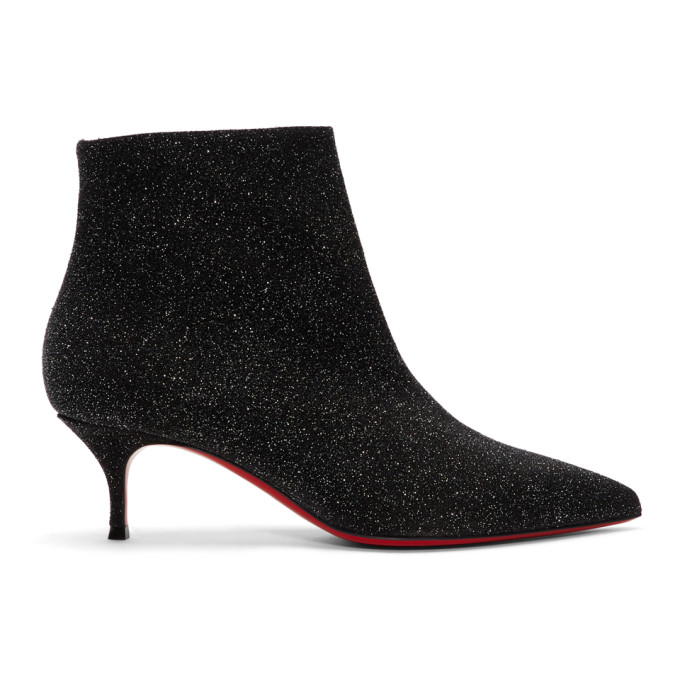 Christian Louboutin Black Glitter So Kate 55 Boots