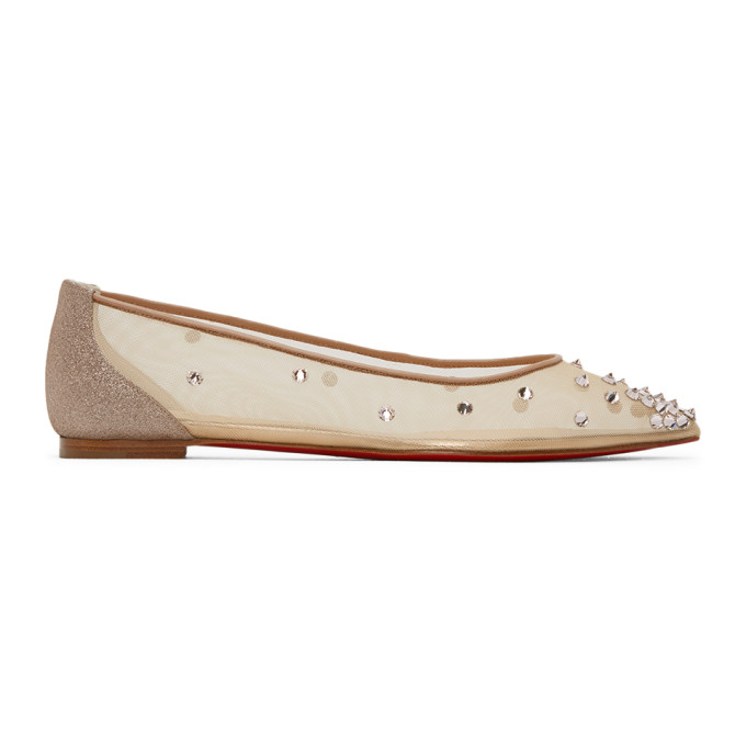 louboutin nude flats