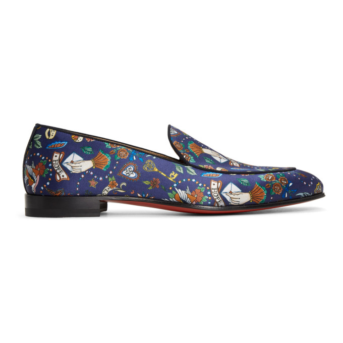 CHRISTIAN LOUBOUTIN CHRISTIAN LOUBOUTIN BLUE STYLE ON THE NILE TATTOO LOAFERS