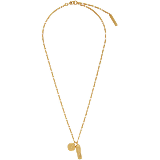 AMBUSH AMBUSH GOLD PILL CHARM NECKLACE