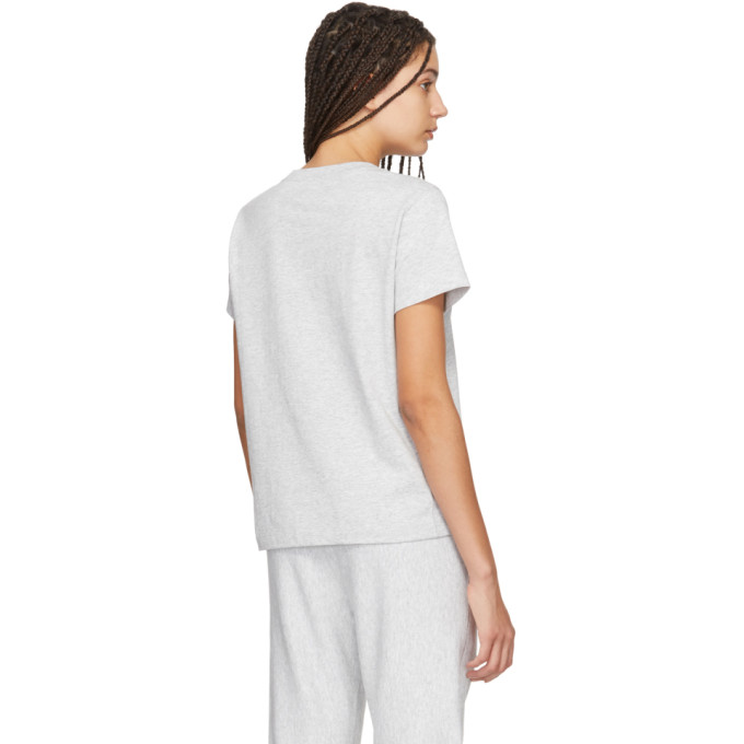 CHAMPION CHAMPION REVERSE WEAVE GREY SMALL SCRIPT T-SHIRT