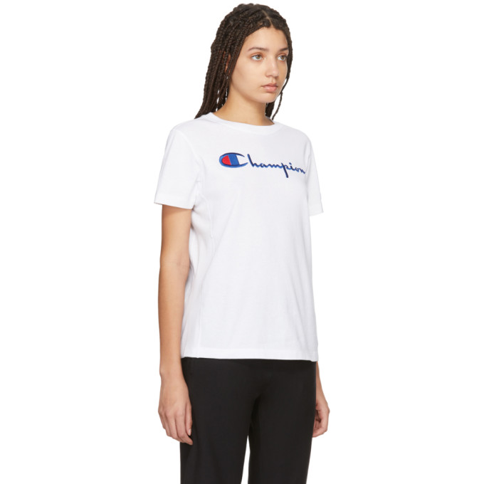 CHAMPION CHAMPION REVERSE WEAVE WHITE BIG SCRIPT T-SHIRT