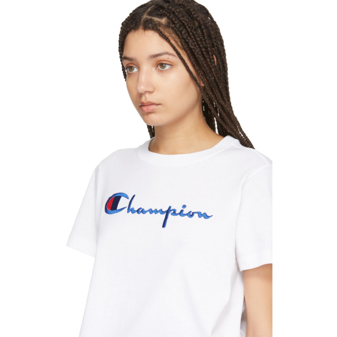 CHAMPION CHAMPION REVERSE WEAVE WHITE BIG SCRIPT T-SHIRT