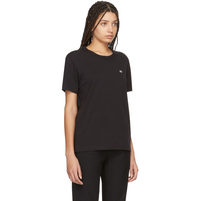 CHAMPION CHAMPION REVERSE WEAVE BLACK LOGO T-SHIRT