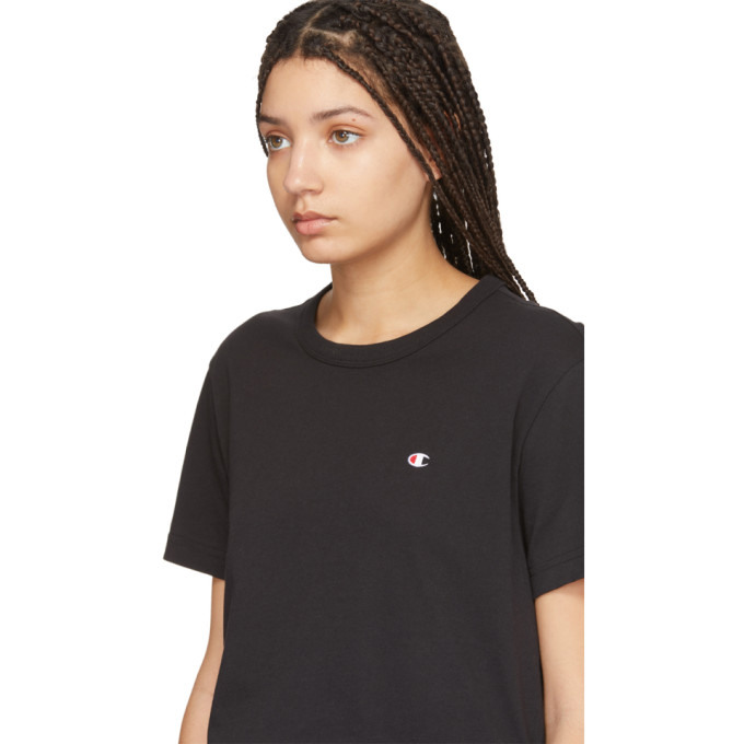 CHAMPION CHAMPION REVERSE WEAVE BLACK LOGO T-SHIRT