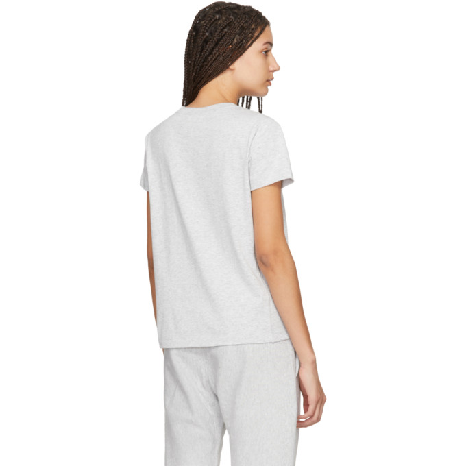 CHAMPION CHAMPION REVERSE WEAVE GREY BIG SCRIPT T-SHIRT