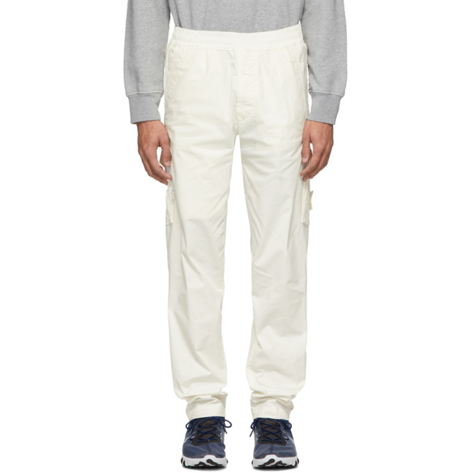 stone island cargo pants white
