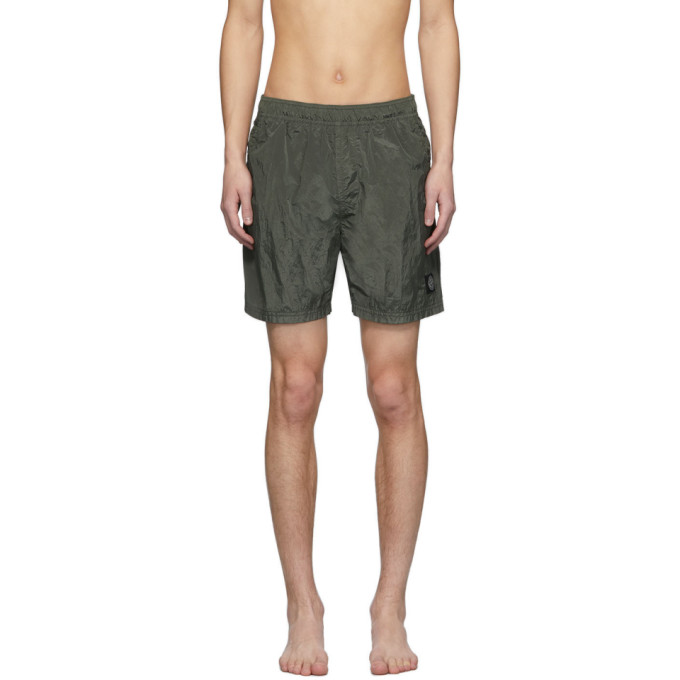 STONE ISLAND GREEN NYLON SWIM SHORTS