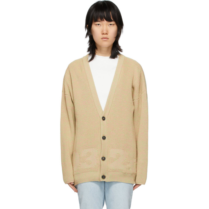 032c Beige Logo Cardigan 201843F09501901