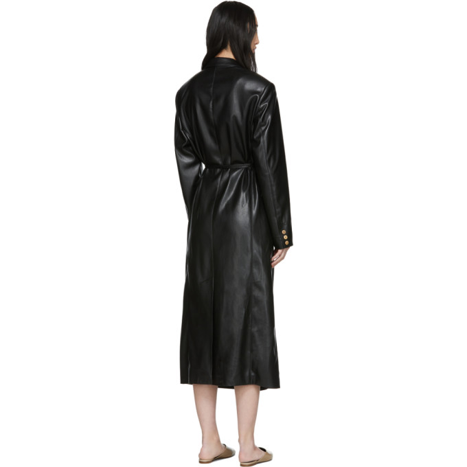 NANUSHKA NANUSHKA BLACK VEGAN LEATHER MANILA COAT