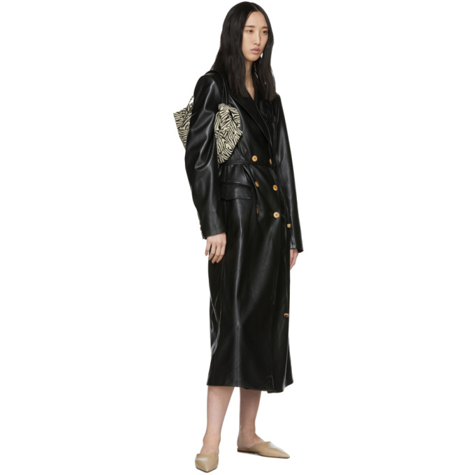 NANUSHKA NANUSHKA BLACK VEGAN LEATHER MANILA COAT