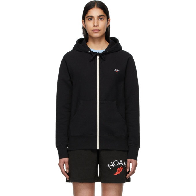 NOAH NOAH NYC BLACK LIGHTWEIGHT ZIP HOODIE