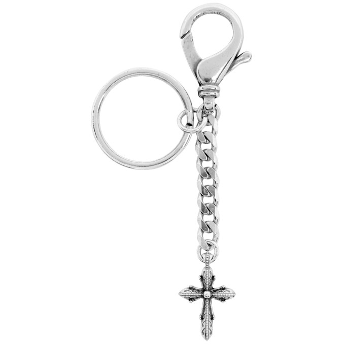 Emanuele Bicocchi Ssense Exclusive Silver Cross Keychain