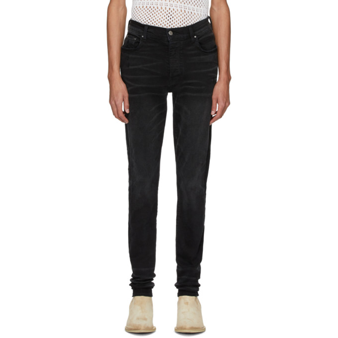 amiri black stack jeans